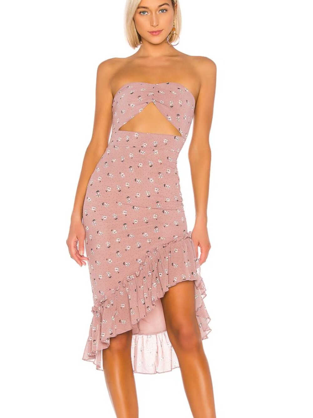 Superdown Dion Strapless Dress Dusty Rose Size Small